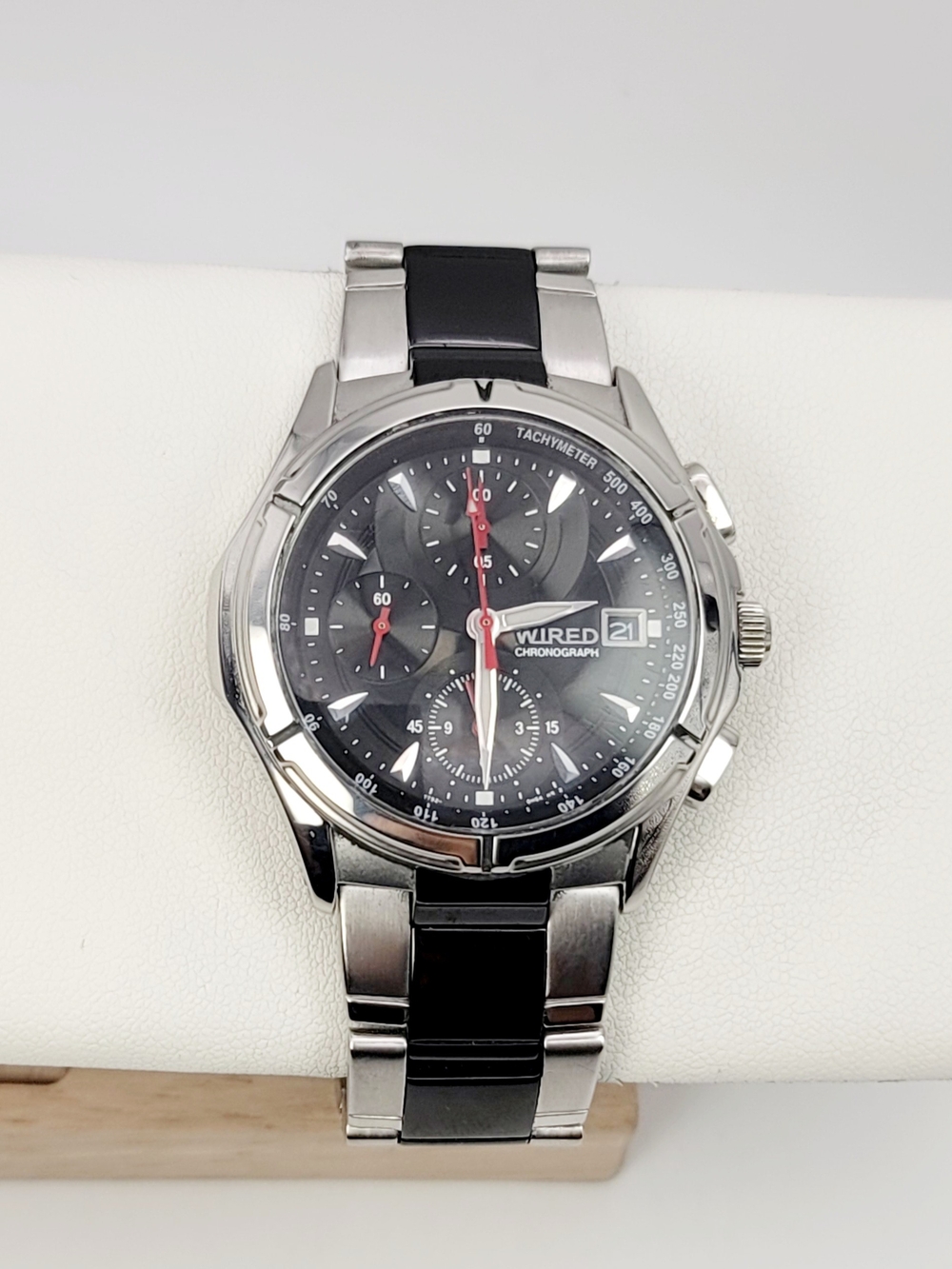 Seiko WIRED 7T92-0GB0 Chronograph Black Dial Quartz Men's Watch JDM 42mm